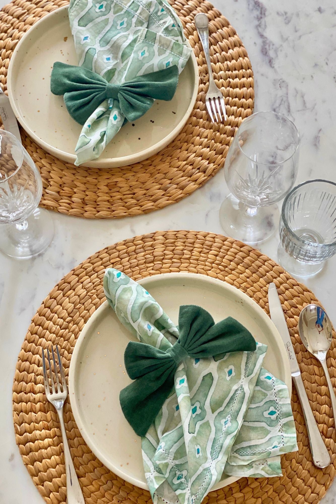 Mosaic Sage Gift Box-Napkins & Napkin Rings