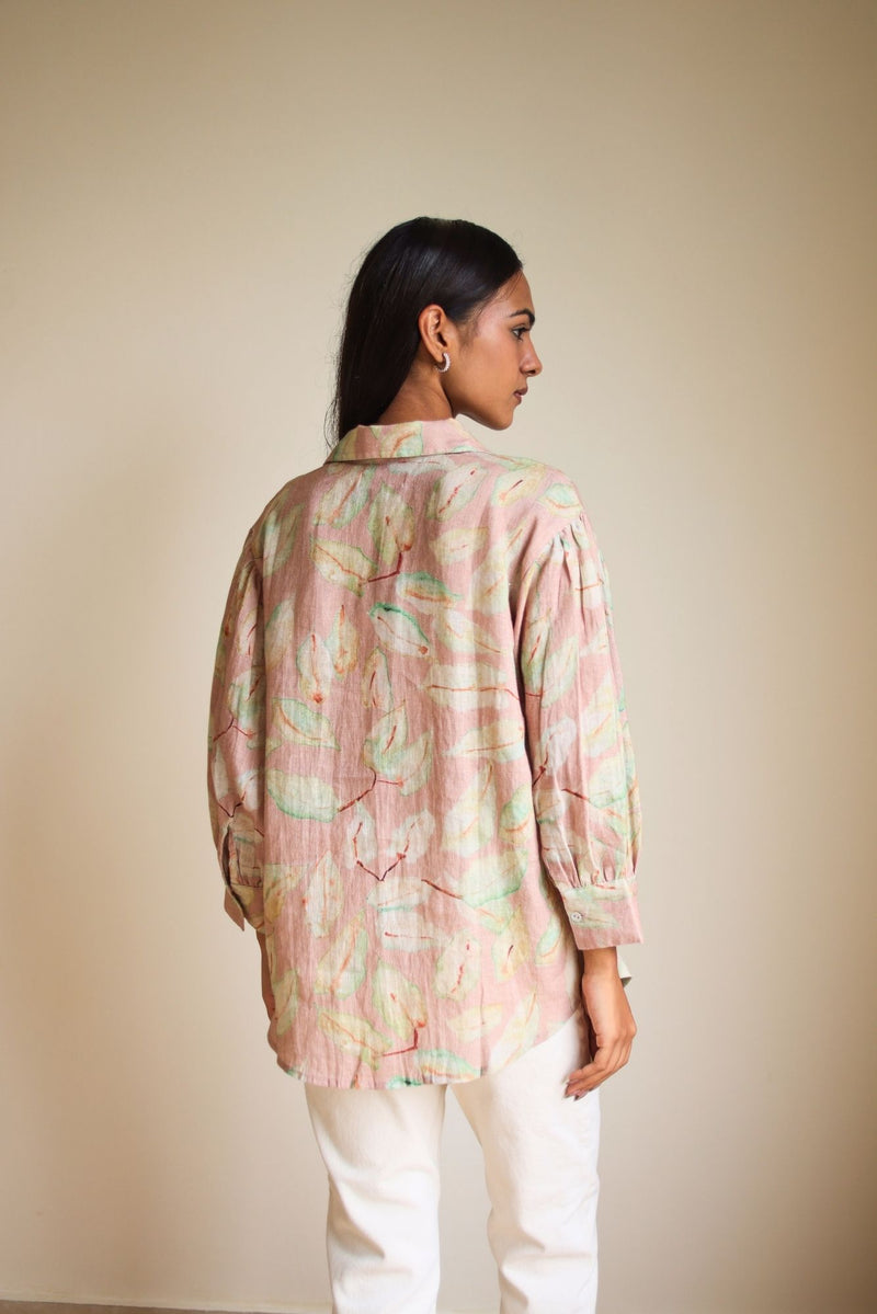 June Grove Linen Blush Shirt