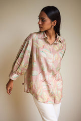 June Grove Linen Blush Shirt