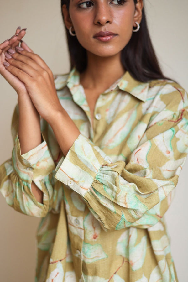 June Grove Linen Ochre Shirt