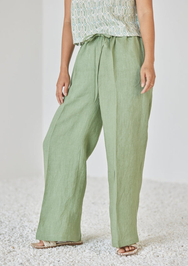 Oasis Linen Green Pants
