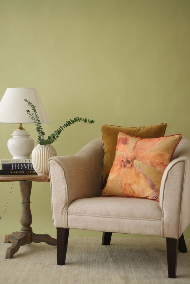 Bloom Ochre Velvet Cushion Cover