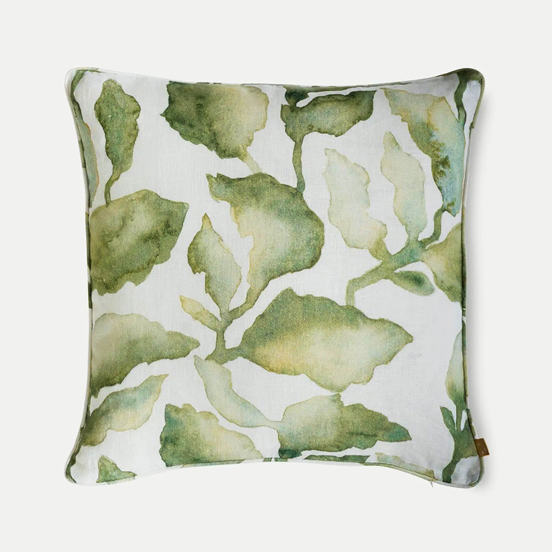 Cascade Green Linen Cushion Cover