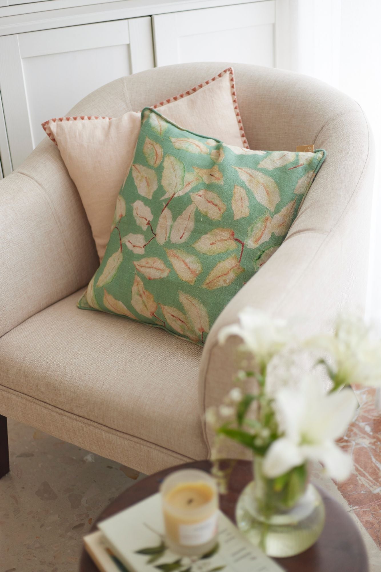 Grove Duck Egg Linen Cushion Cover