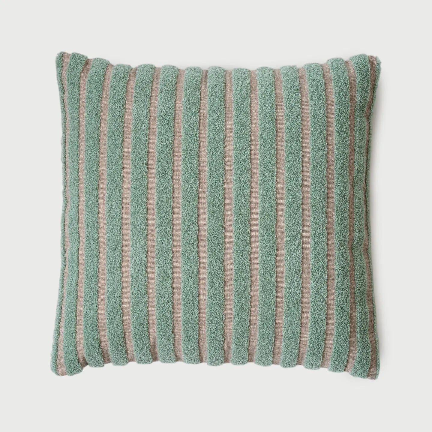 Striped Green Chambray Cotton Cushion Cover SanctuaryLiving