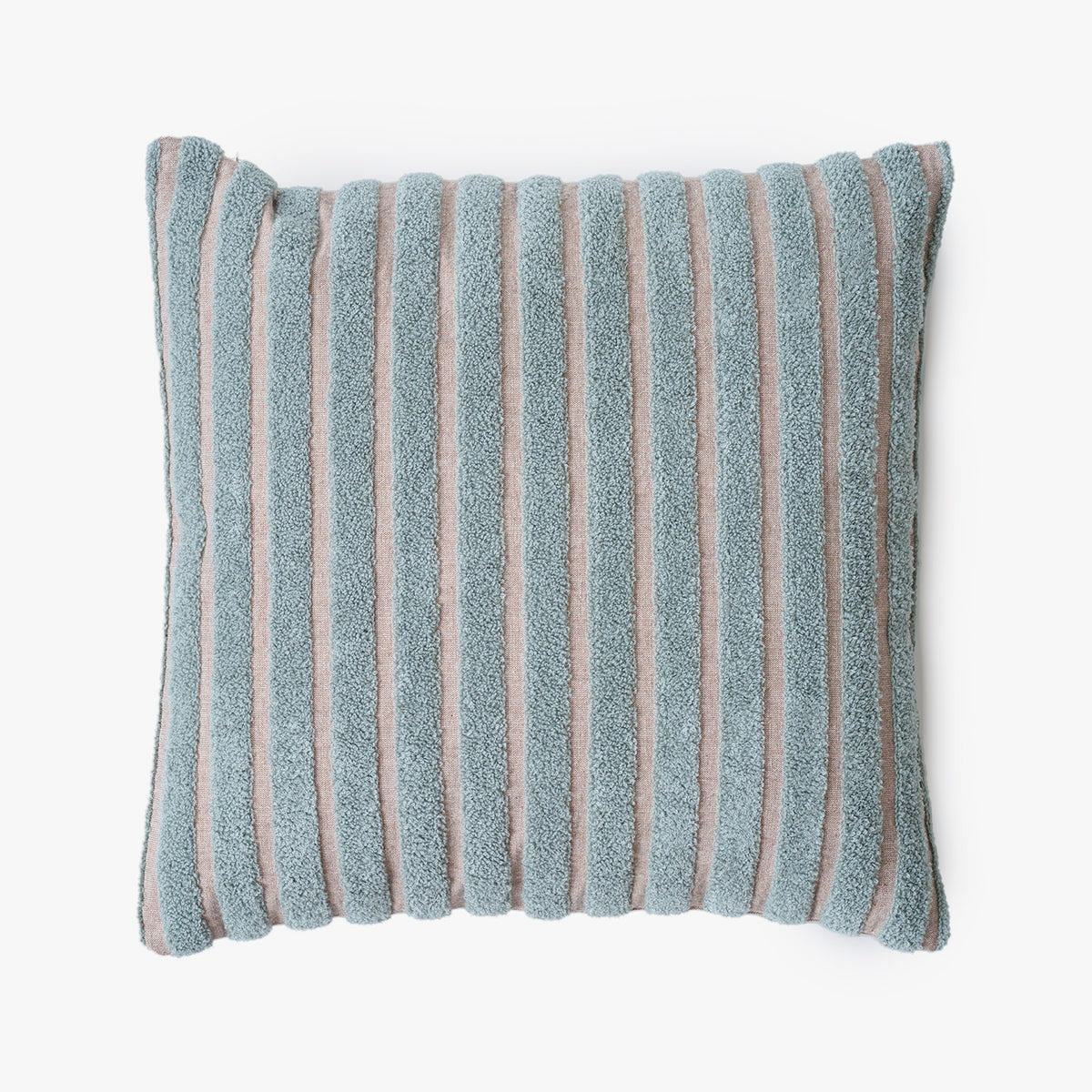 Striped Blue Chambray Cotton Cushion Cover