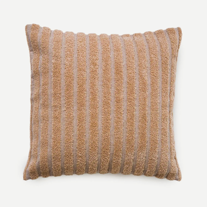 Striped Blush Chambray Cotton Cushion Cover