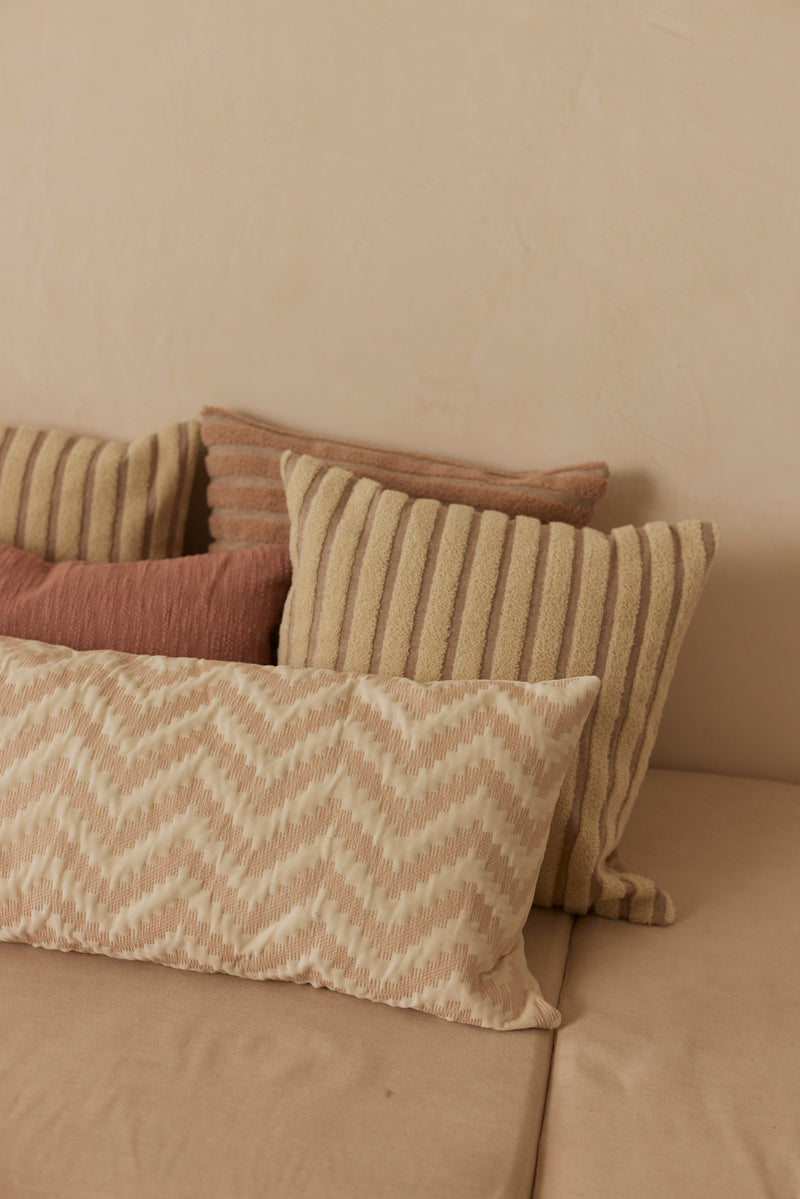 Striped Ivory Cushion Cover