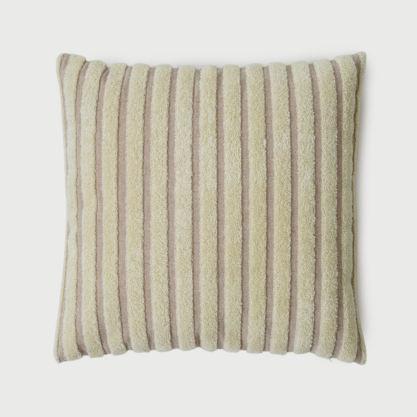 Striped Ivory Chambray Cotton Cushion Cover