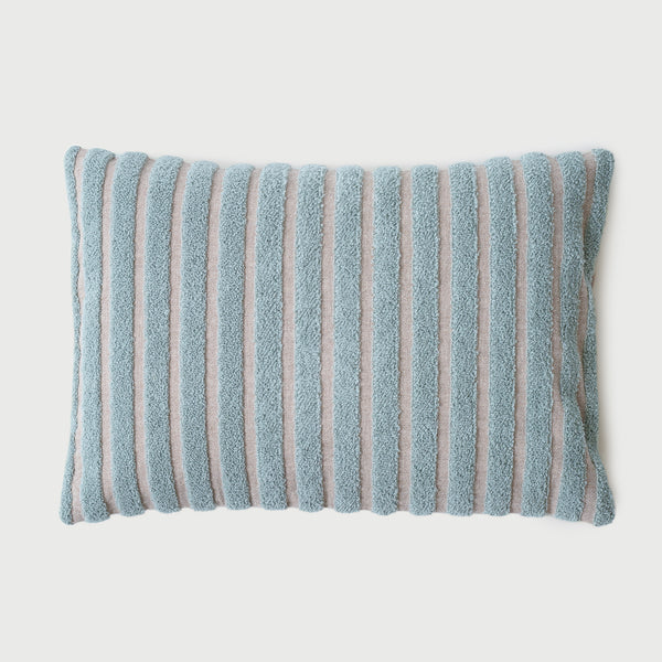 Striped Blue Oblong Cushion Cover