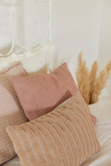 Striped Blush Oblong Cushion Cover