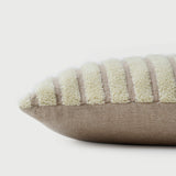 Striped Ivory Oblong Cushion Cover