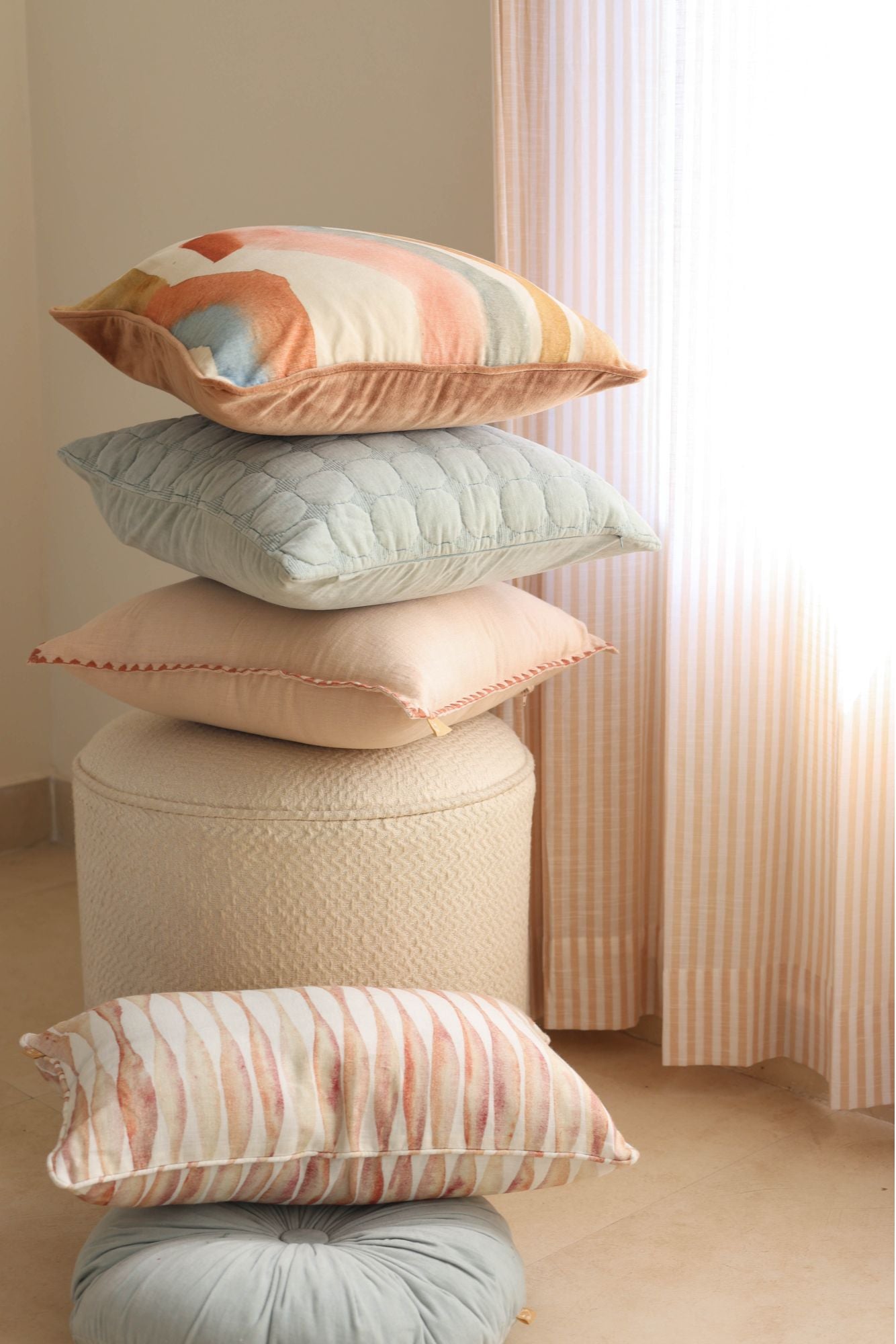 Mirage Soft Pink Linen Cushion Cover