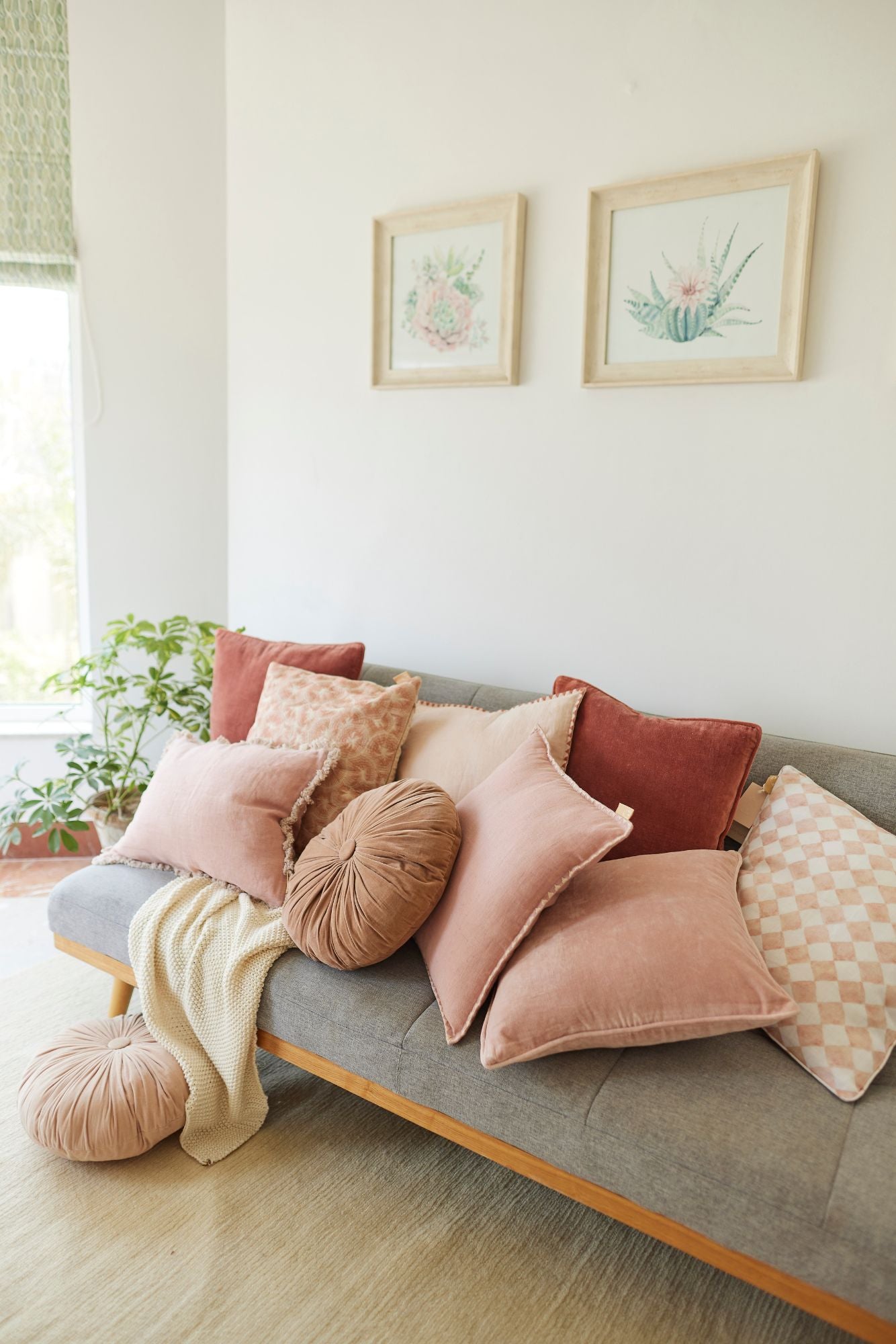 Soft Pink Velvet Euro Sham