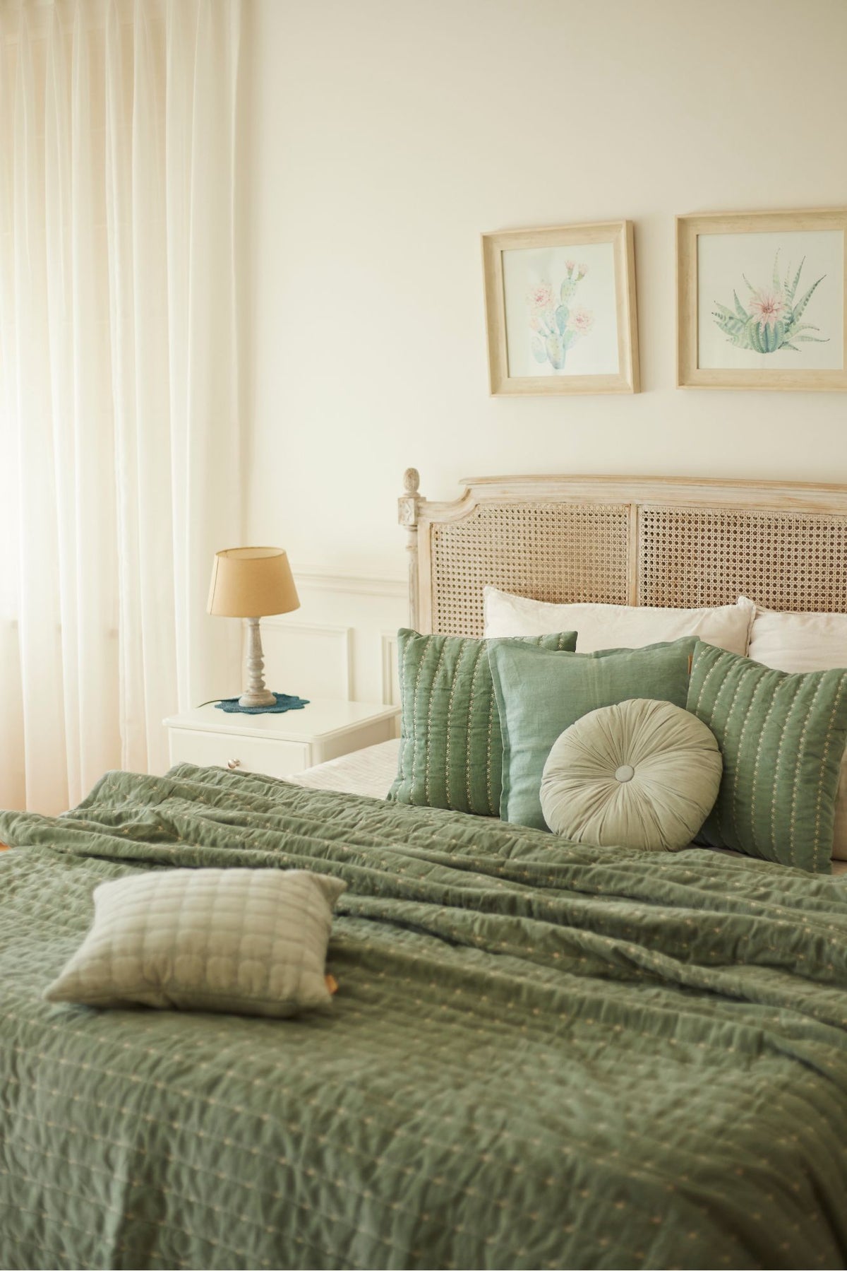Zen Sea Foam Velvet Cushion Cover