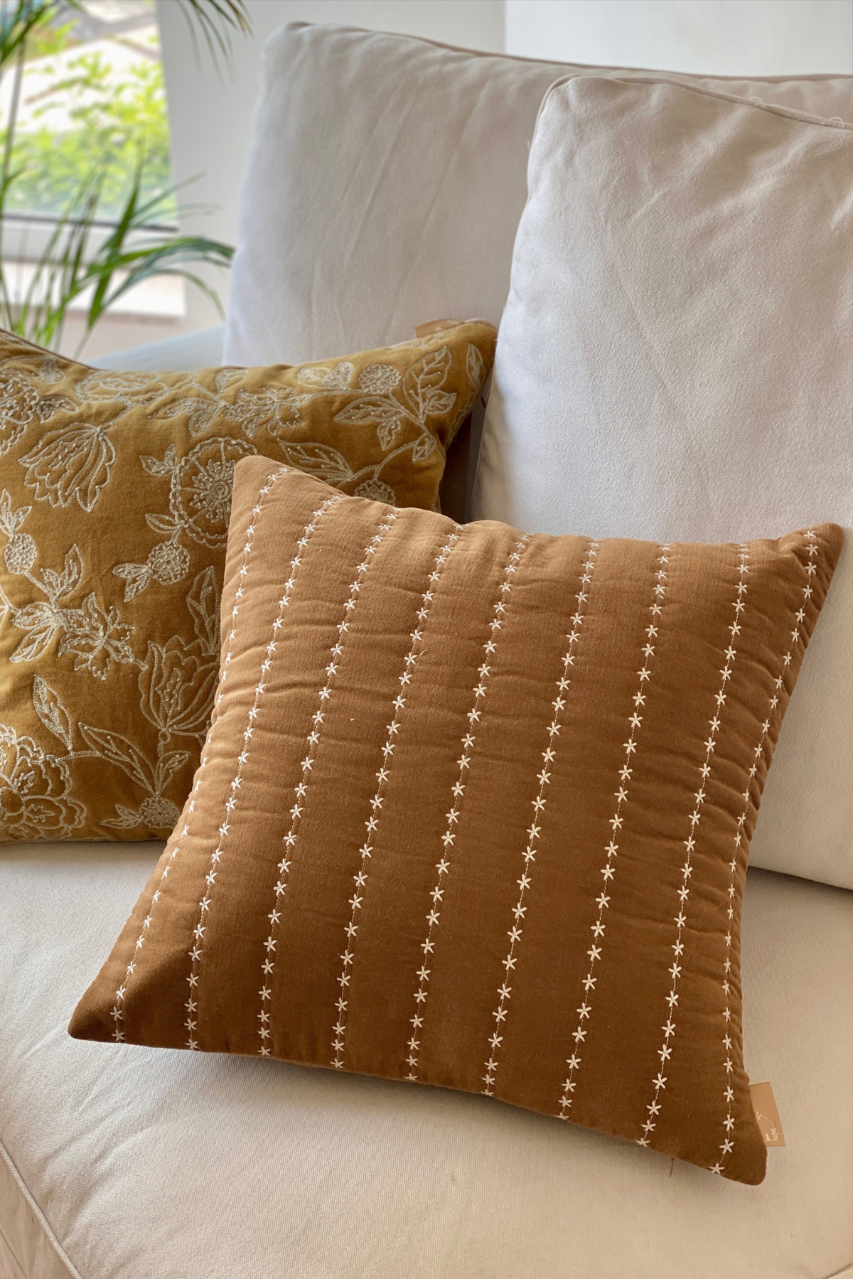 Sitara Tan Brown Velvet Cushion Cover