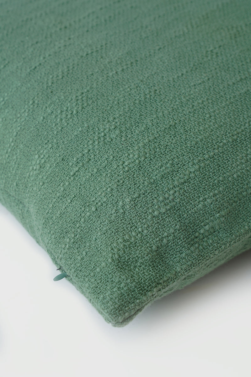 Cotton Slub Green Oblong Cushion Cover