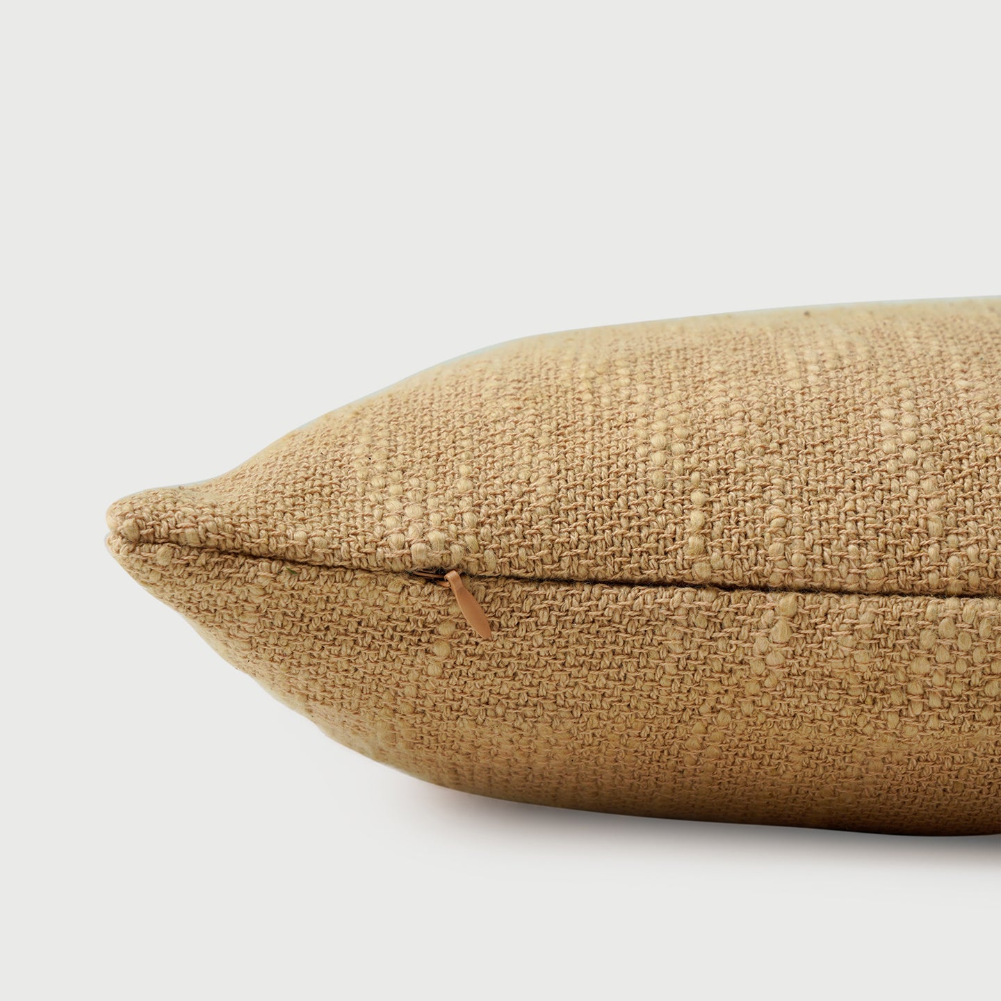 Cotton Slub Beige Oblong Cushion Cover