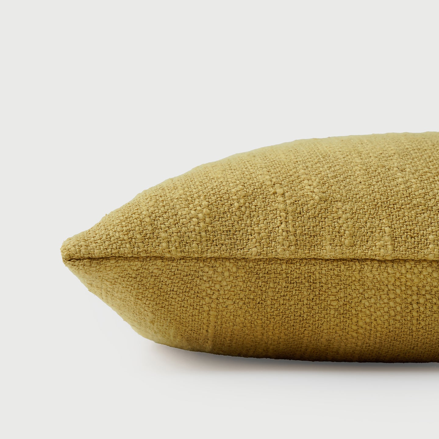 Cotton Slub Ochre Oblong Cushion Cover