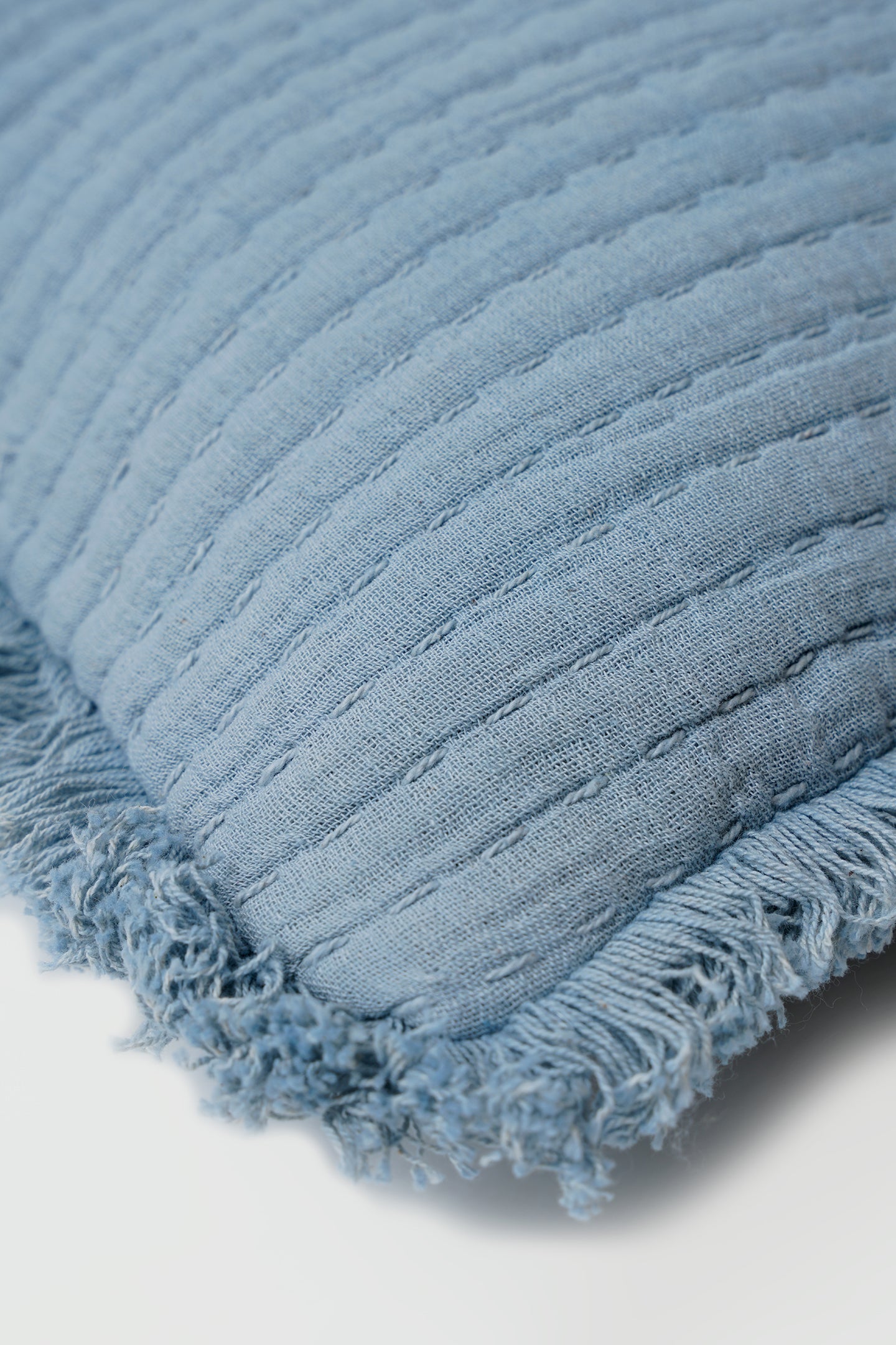 Trail Baby Blue Cotton Cushion Cover