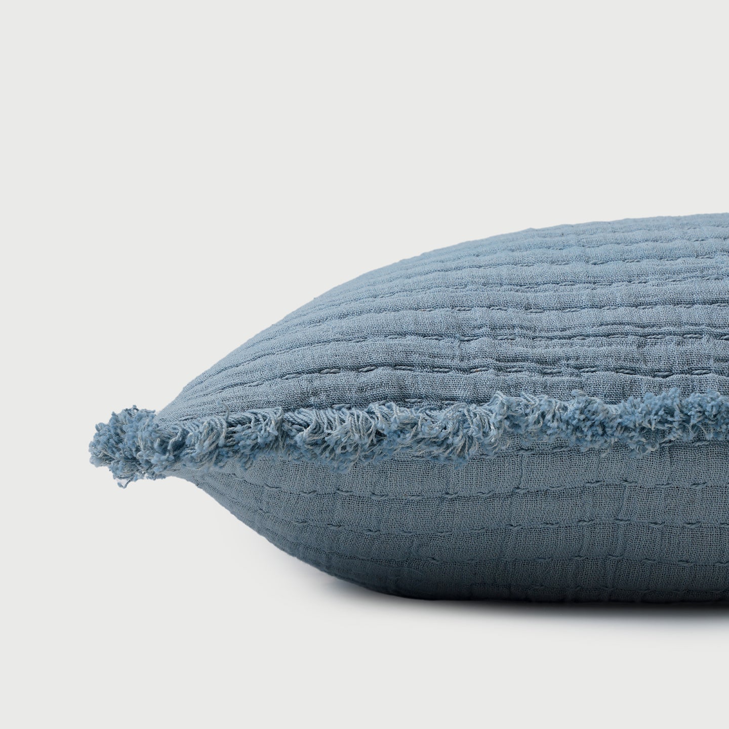 Trail Baby Blue Cotton Cushion Cover