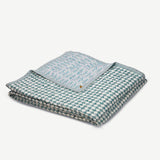 Checker Mosaic Blue Kantha Quilt