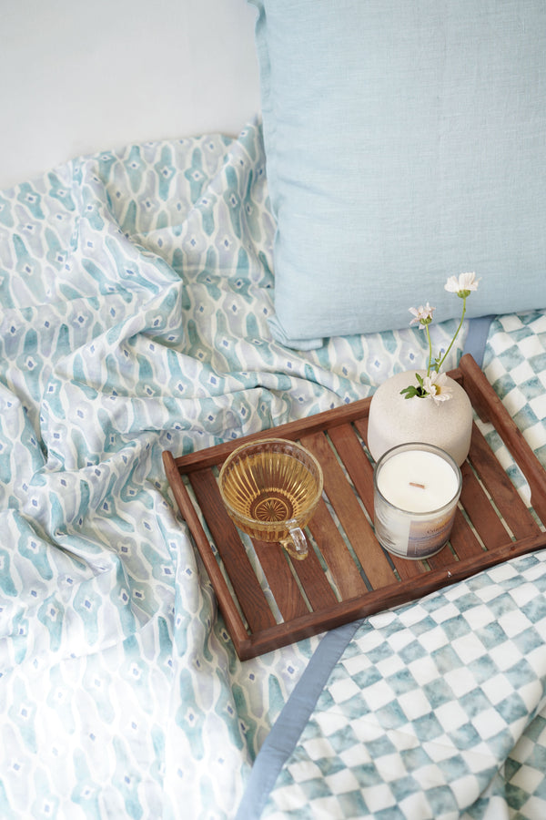 Powder Blue Linen Pillow Cover