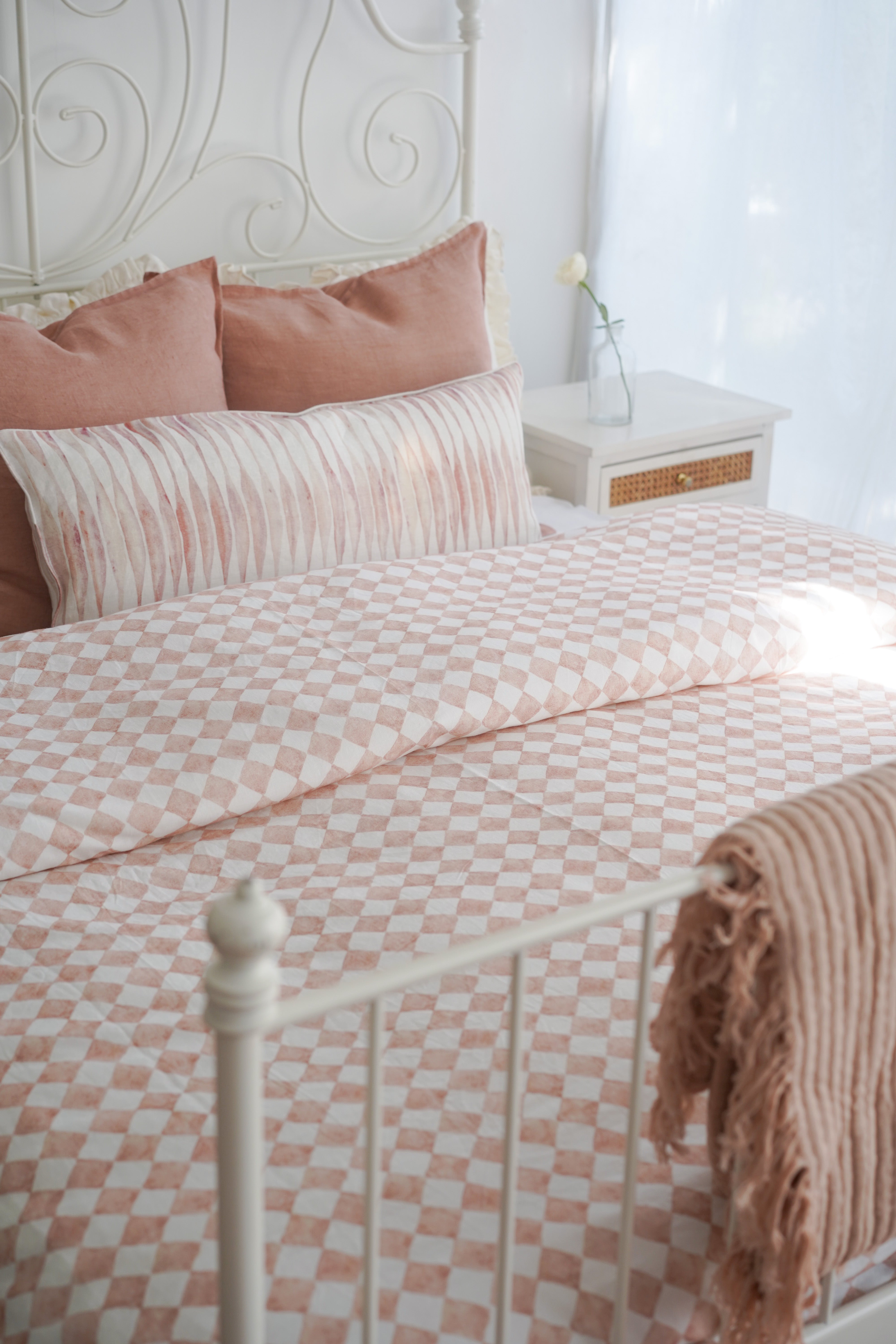 Checker Blush Duvet Cover
