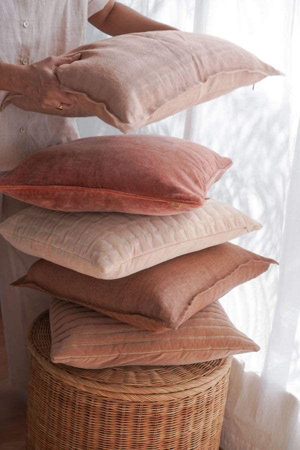 Soft Pink Linen Cushion Cover
