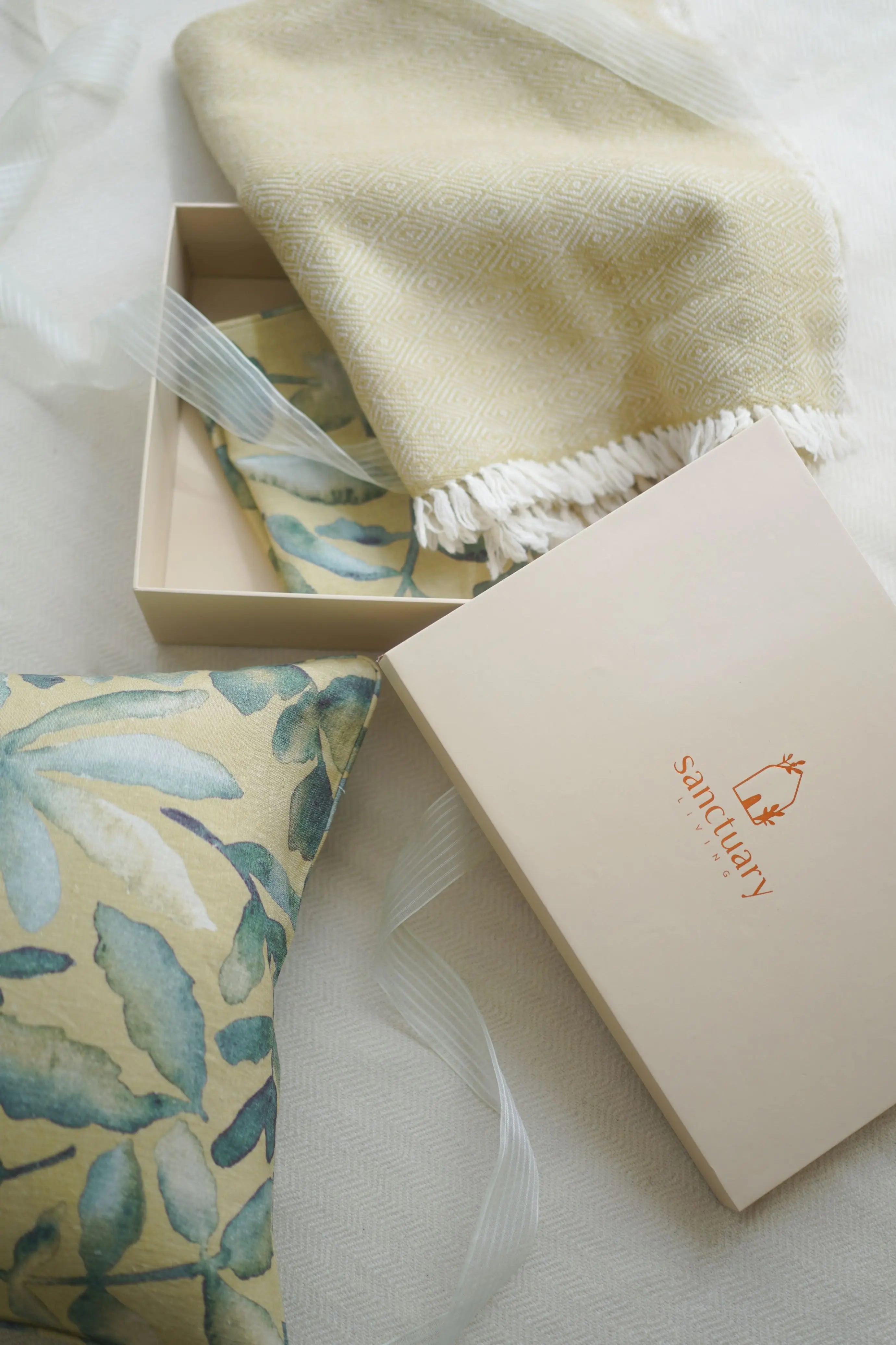 Blush Cushion & Throw Gift Set