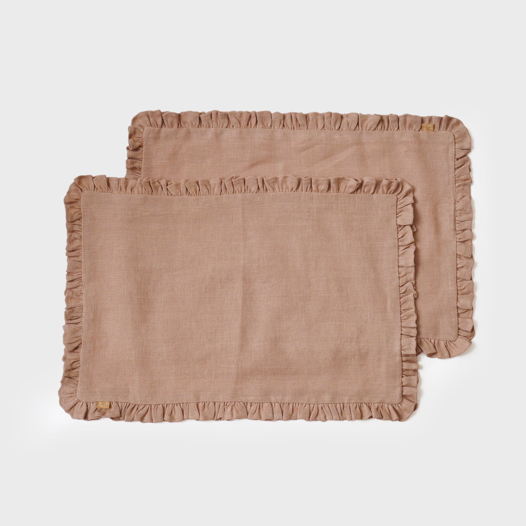 Herringbone Ruffle Blush Table Mats | Set of 2