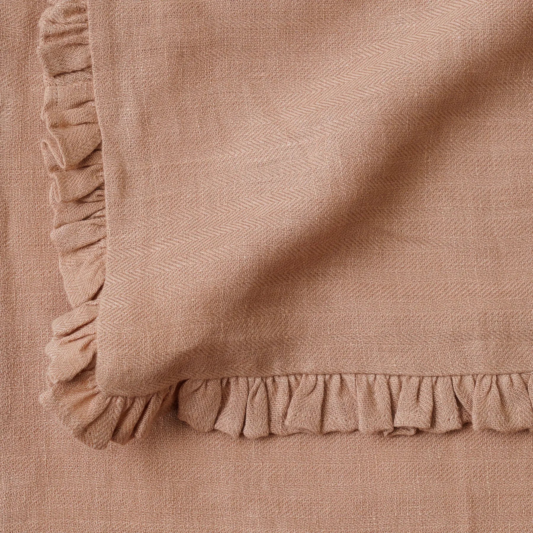 Hard Base Ruffle Mat Herringbone Ruffle Blush Table Mats | Set of 2 – SanctuaryLiving