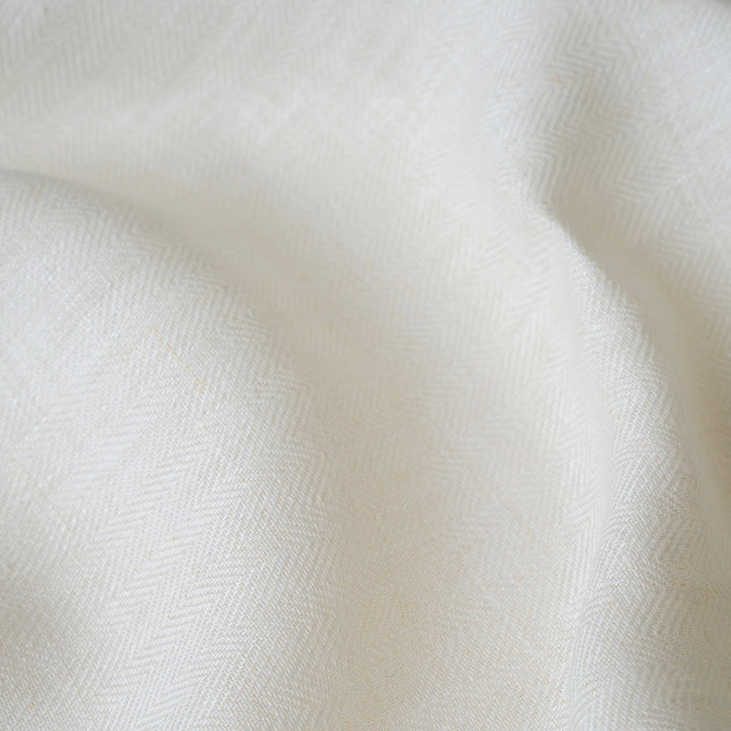 Linen Ivory Herringbone Table Cover