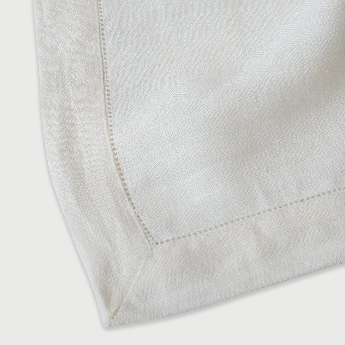 Ivory Herringbone Linen Table Runner