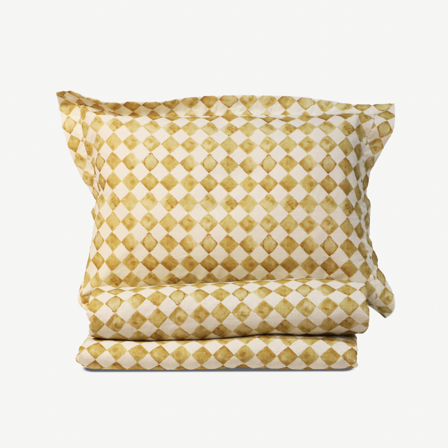 Checker Ochre Duvet Cover