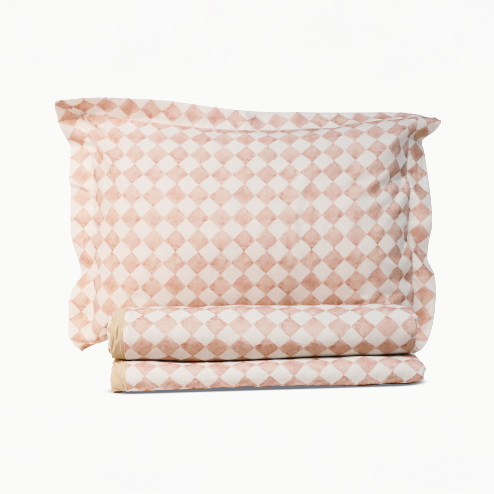 Checker Blush Duvet Cover