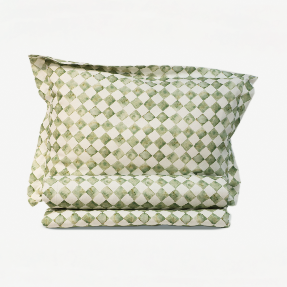 Checker Green Duvet Cover