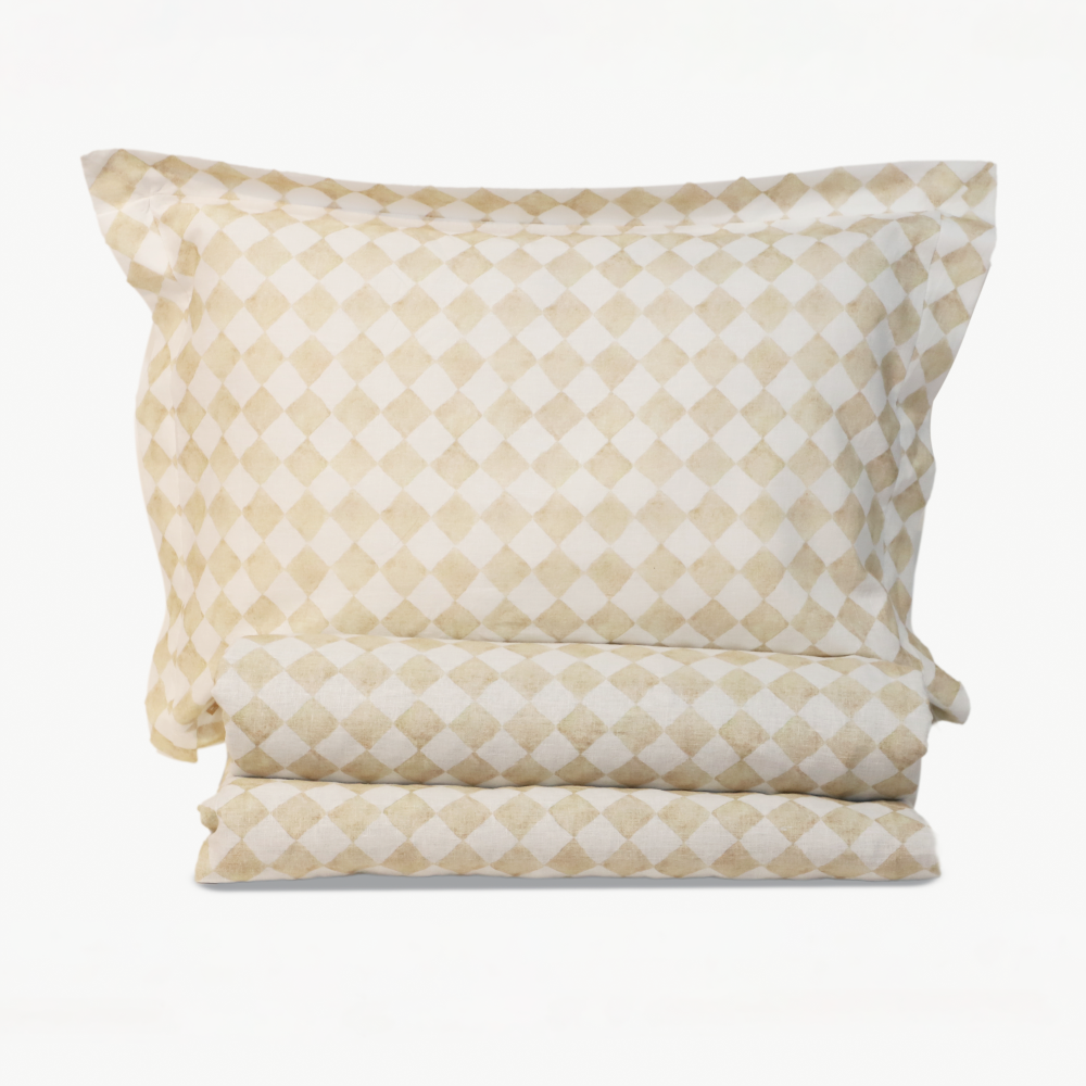 Checker Beige Duvet Cover