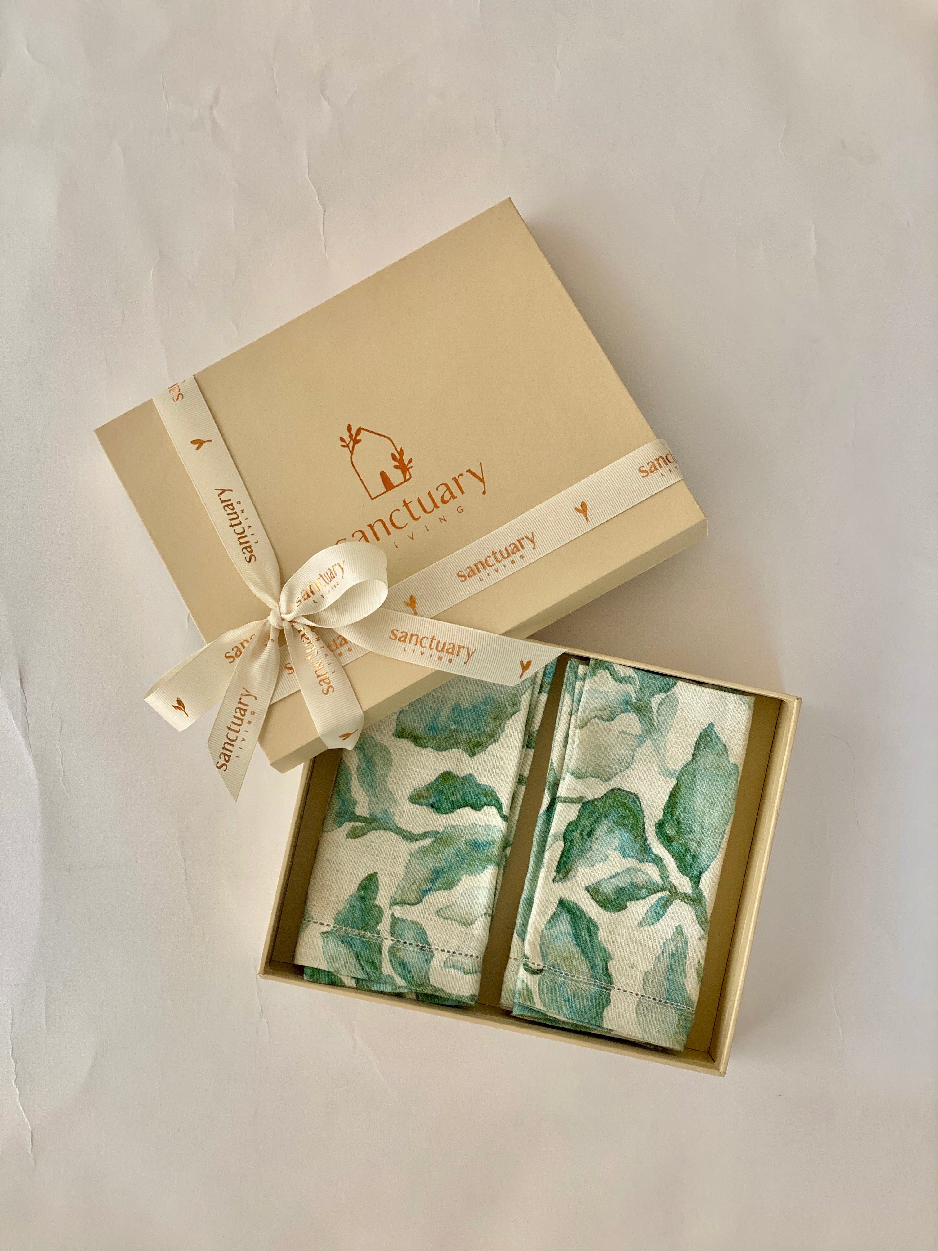 Linen Cascade Teal Napkins Gift Set (Set of 3)