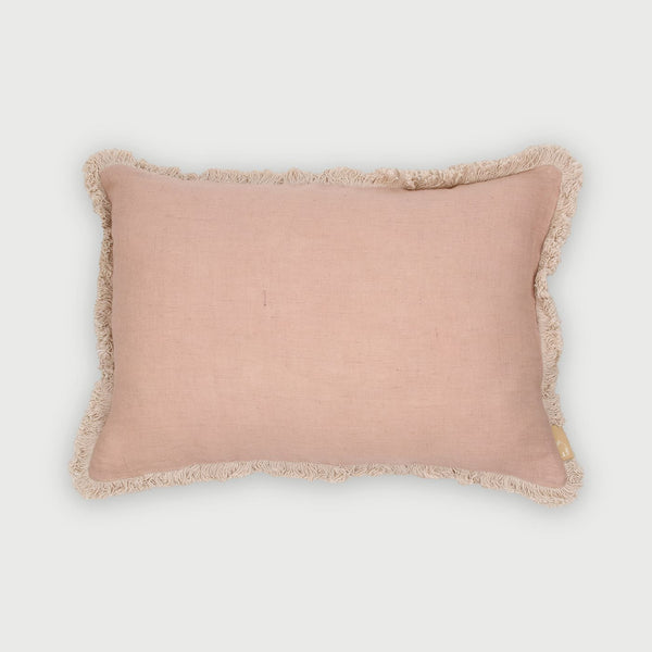 Fringe Rose Oblong Cushion Cover