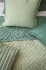 Striped Green Cushion Cover