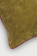 Glow Olive Green Velvet Cushion Cover