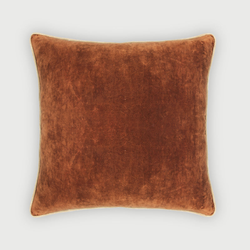 Glow Burnt Orange Velvet Cushion Cover