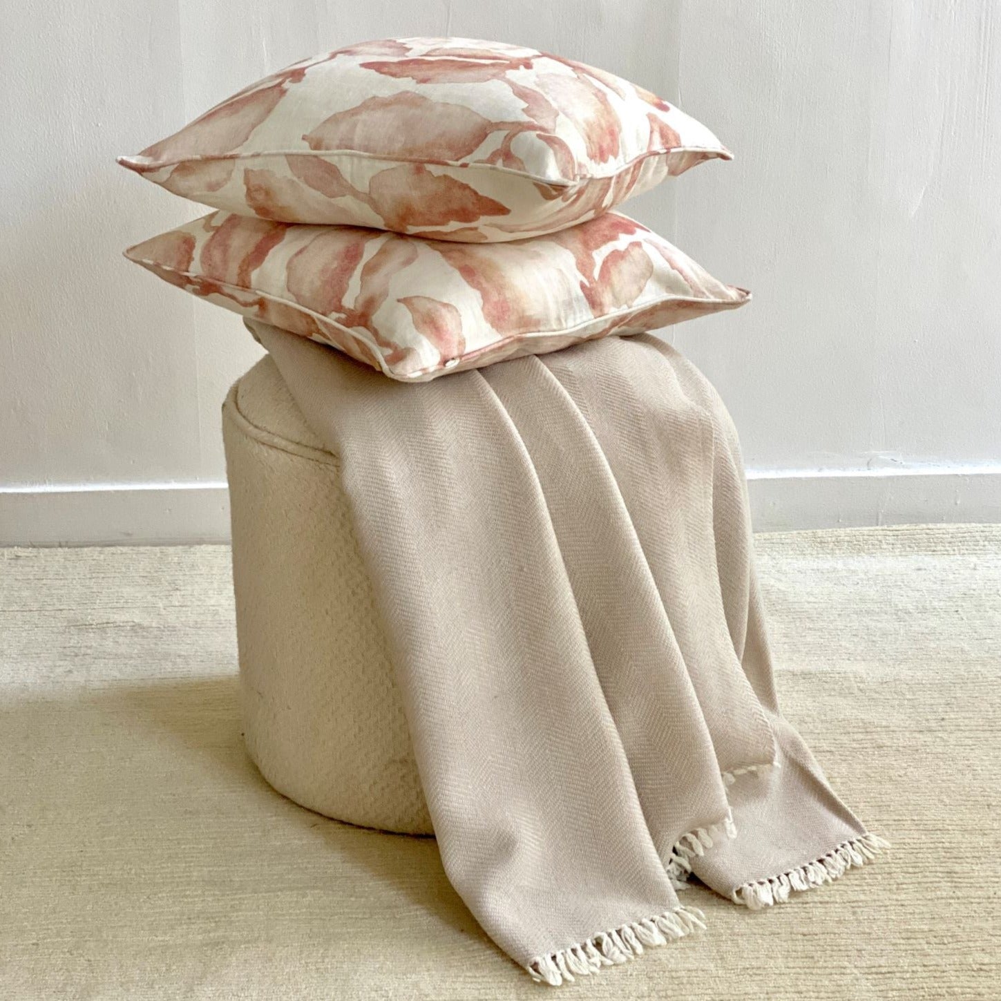 Blush Cushion & Throw Gift Set