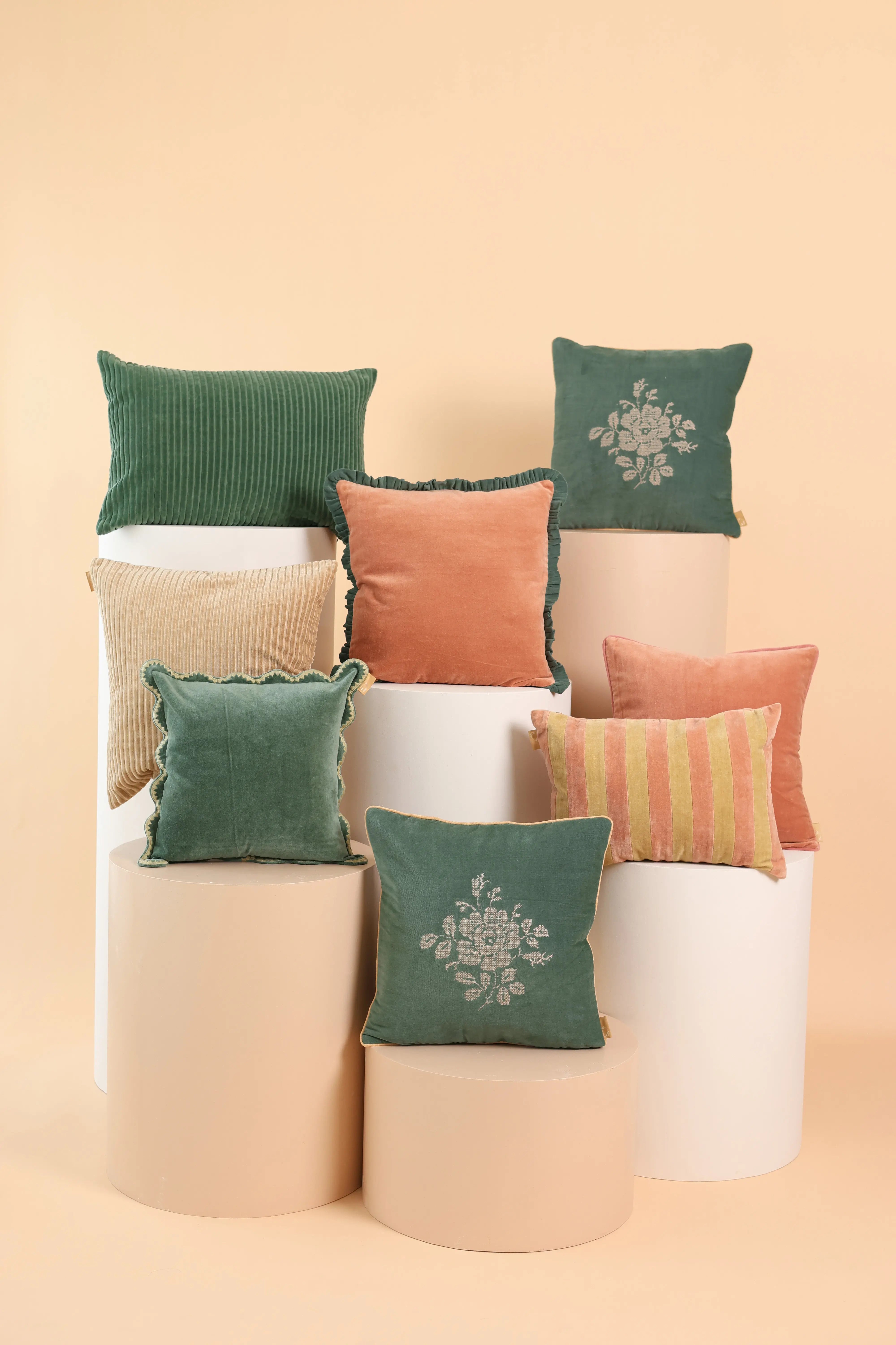 Holly Apricot Striped Oblong Cushion Cover SanctuaryLiving