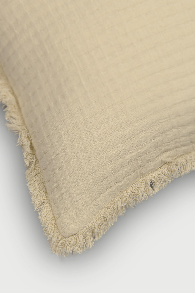 Trail Ivory Cotton Cushion Cover