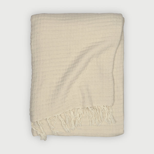 Trail Ivory Cotton Throw