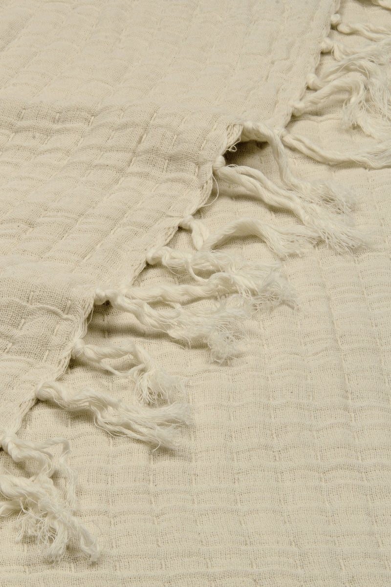 Trail Ivory Cotton Throw