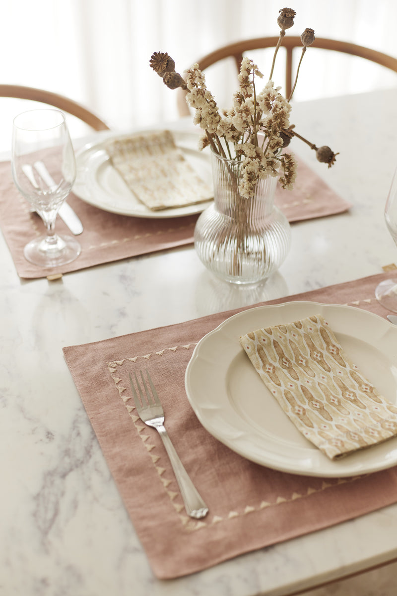 Mirage Rose Linen Table Mats | Set of 2