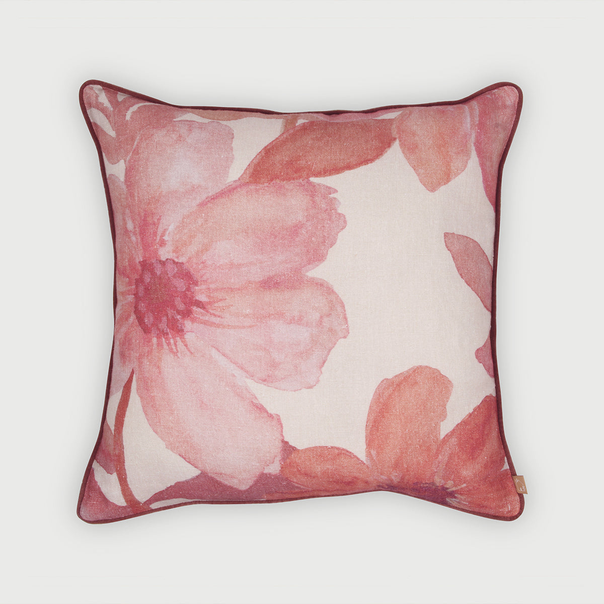 Wildflower Rose Linen Cushion Cover